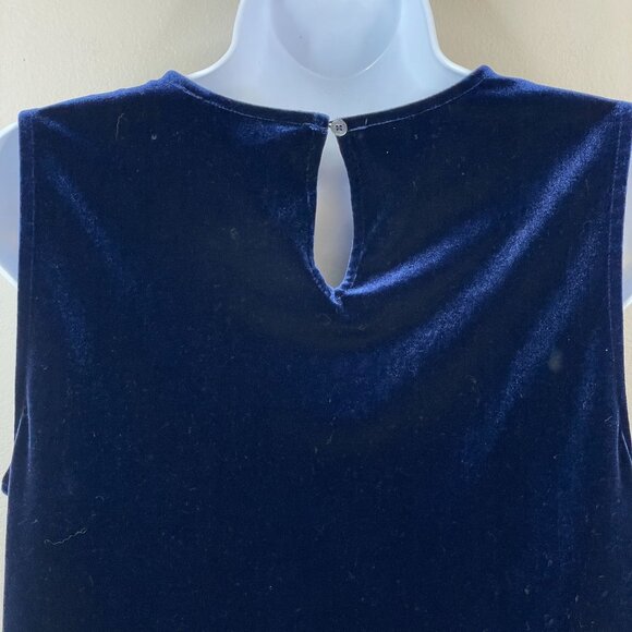 Vineyard Vines Womens Velvet Sleeveless Top Size S Blue Holiday Party Preppy - Picture 4 of 12